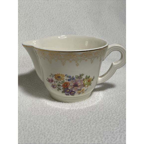 Vintage Alfred Meakin Creamer Pitcher- Floral Motif with Golden Rim - Picture 1 of 6